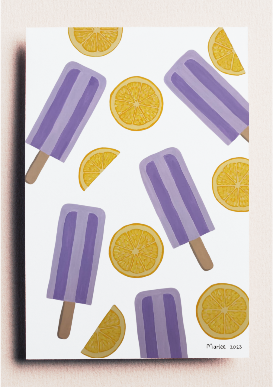 Picture of Lollies & Lemons A4 - Goulache Painting