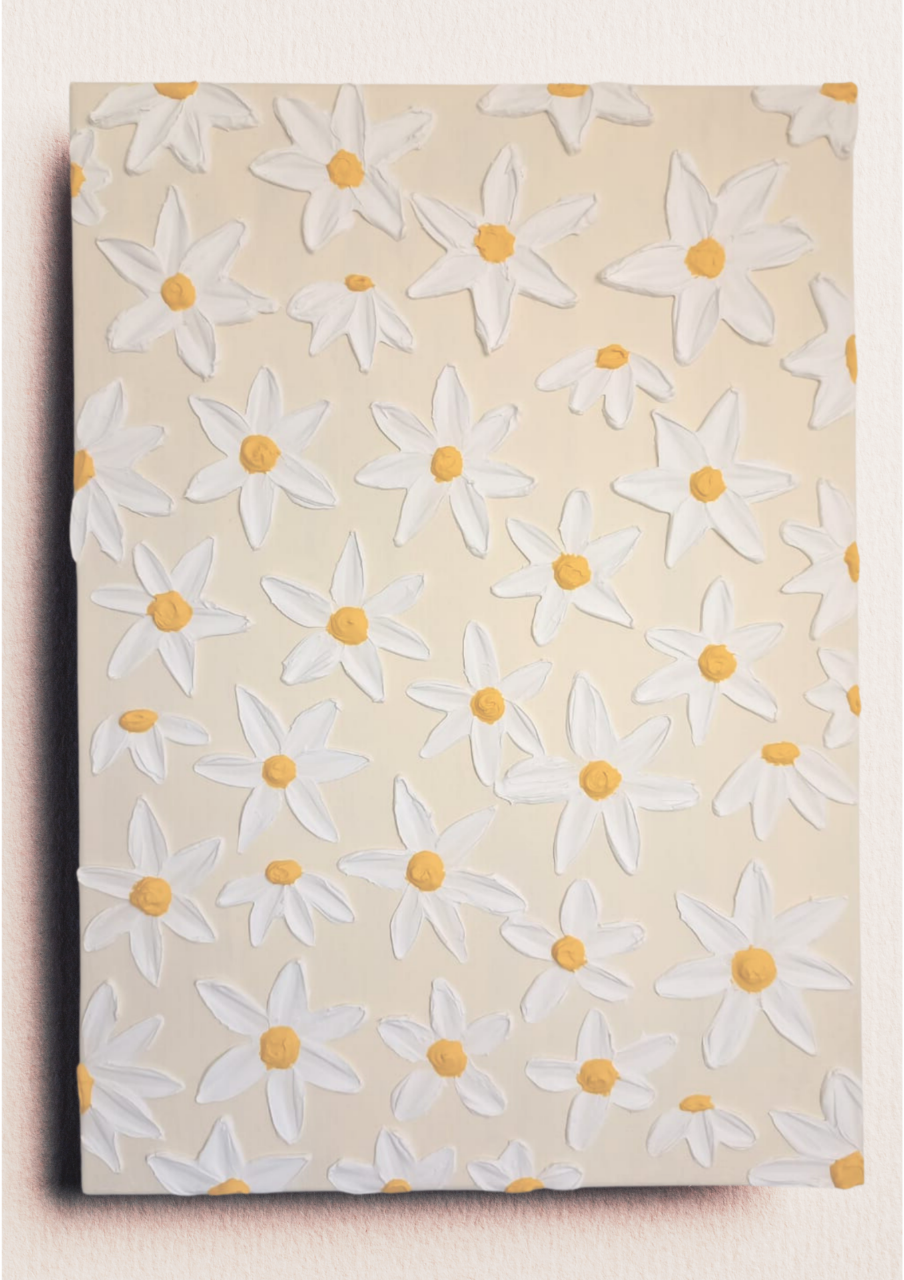 Picture of Daisies on Canvas A3 - Textured Painting - Acrylic