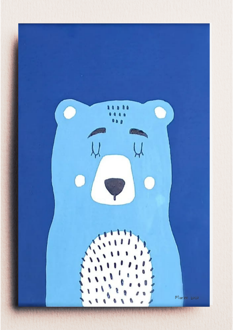 Picture of Bear A5 - Kids Room - Acrylic on Canvas